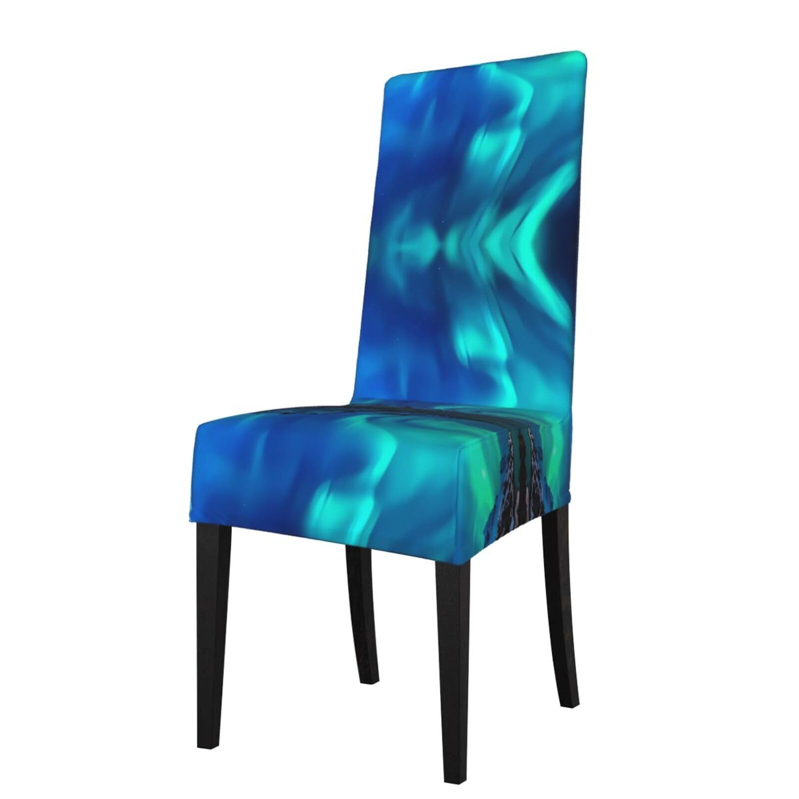 YYHHAOFA Northern Lights Prints Dining Chair Throws - Stretchable Polyester-Spandex Slipcovers for Refreshing Your Dining Room Decor