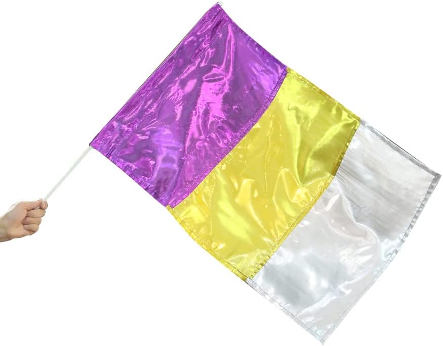 DanzcueDanzcue Metallic Praise Flag with Rod, Deep Purple, Large