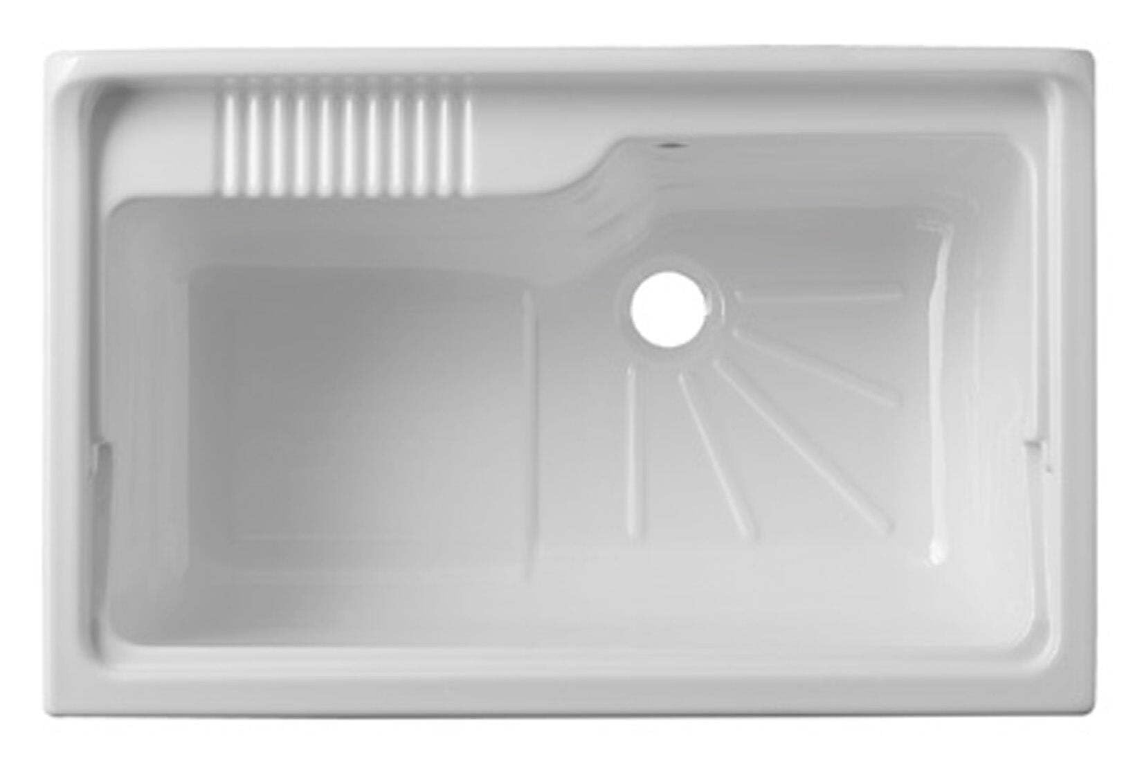 Negrari Arcobaleno Lavatoio Interno Misura 80x50 L80 P50 H85 cm Bianco Mobile Nobilitato Idrofugo Legno Vasca Resina Asse Lavaggio Polipropilene Sifone Autopulente Troppopieno Piedini Regolabili