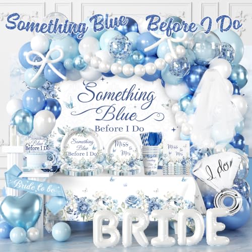 Cocomigo 271PCS Something Blue Before I Do Bridal Shower Decorations Set