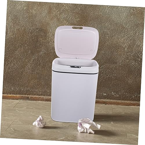 Bote de basura automático e inteligente rectangular blanco miniatura 5