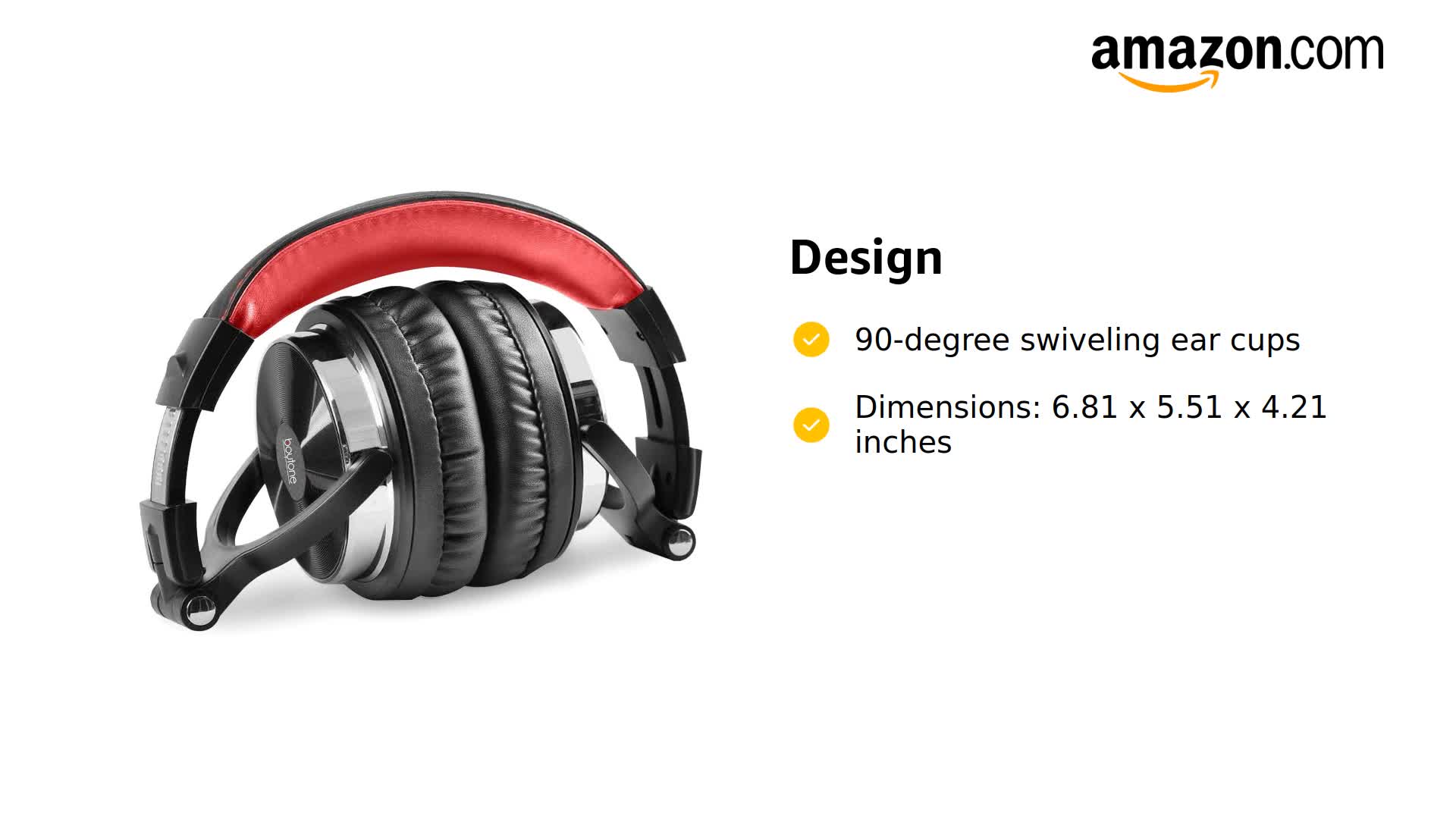 Amazon.com: Boytone BT-10RD Wired Over Ear Headphones Studio