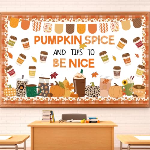 Fall Coffee Cup Bulletin Board Set