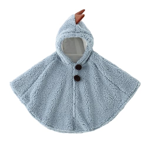 Lifup Baby Toddler Hooded Poncho Cape Cloak Winter Faux Fur Jacket Childrens Cover Cloak Coat Blue One Size