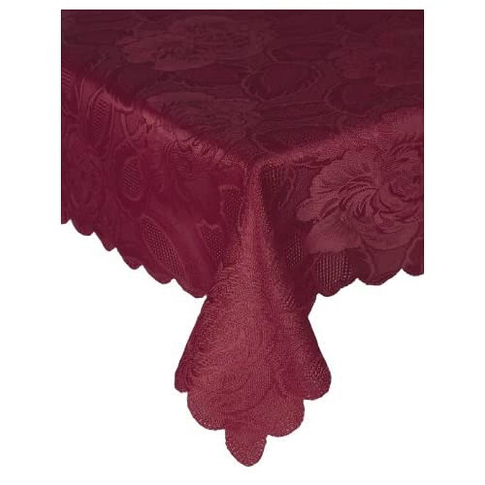 Emma Barclay Damask Rose - Jacquard Table Cloth in Wine - 52x52 (132x132cm)
