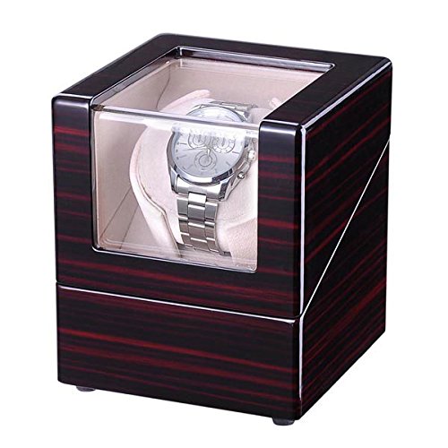 Chimaera Handmade Automatic Single Watch Winder Elegant Wooden Sleek Case (Beige Interior) #TOP1