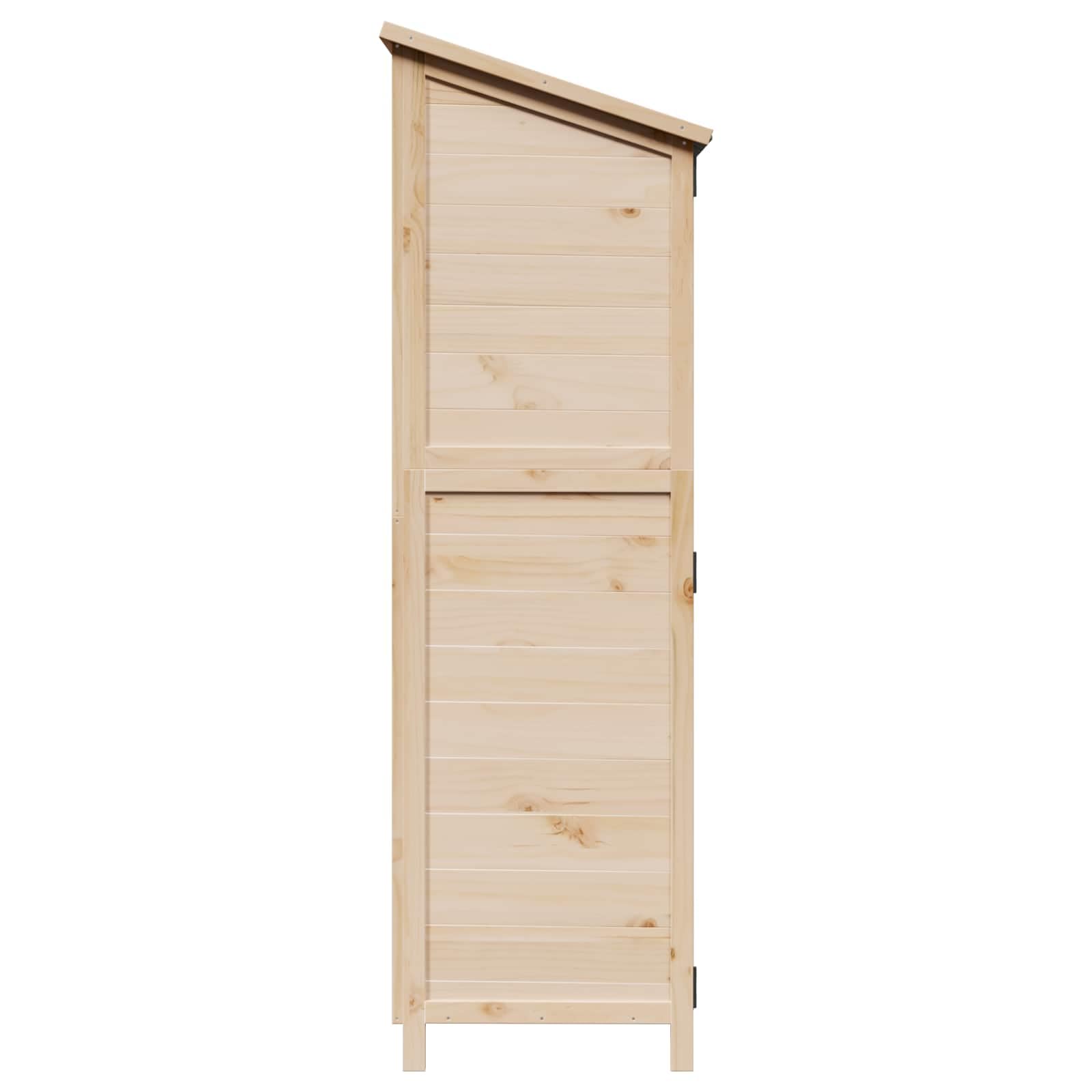 Garten-Geräteschuppen aus Massivholz Fichte 59,5 x 56 x 176,5 cm mit Lüftungstür und abschließbarem Schloss für Fahrrad Rasenmäher Gartenlagerung