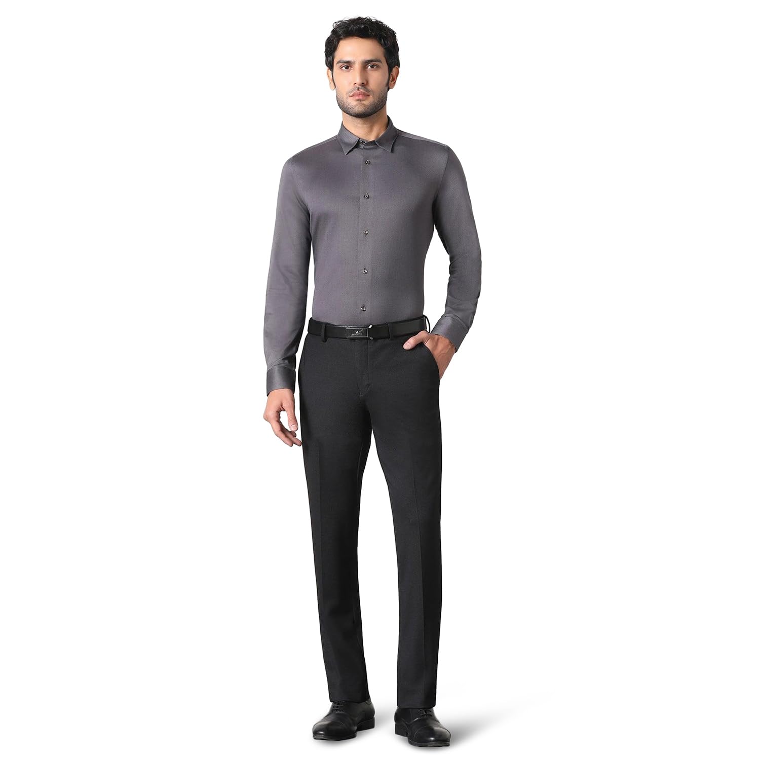 Men Must Haves Formal Grey Solid India Slim Fit Shirt | Solid Grey Formal Shirt with Full Sleeves, Clean Construction and Professional Visual Appeal | Sizes 36–48-image-10