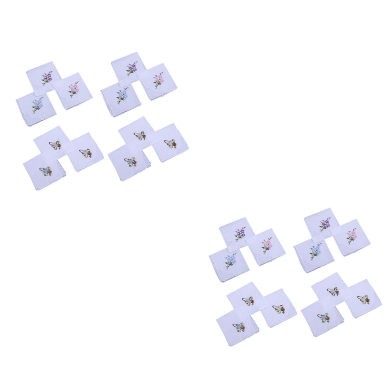 Serviettes coton brodées dentelle pour table de fête sans pli ni fausse note
