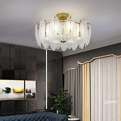 Plafonnier cristal doré compact pour illuminer les petits plafonds - 5
