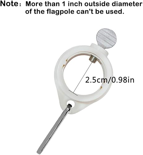 Miniatura 3 de Sonku - 6 anillos de montaje para asta de bandera, 360 grados, giratorios, ajustables, con clips de metal para asta de bandera de 0.7 a 1 pulgada,