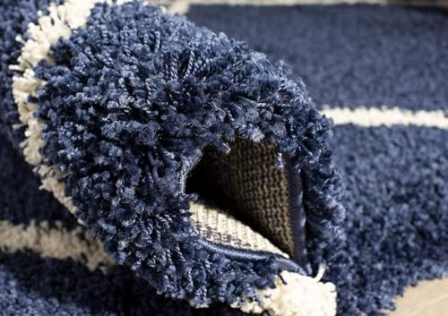 Image of Polyester Fluffy Fur Rugs & Modern Shaggy Floor Carpets for Living Room,Sofa Area,Hall,Kids Room,Guest Room | Elegent Bedside Runners for Besdroom(5X8 Feet Blue Box)