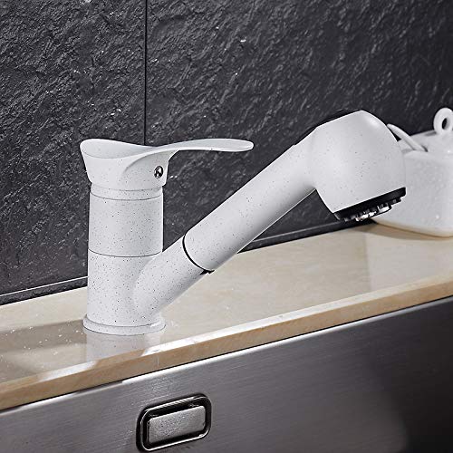 Grifo de cocina para fregadero de granito y lavado de ollas grandes con manguera extraíble