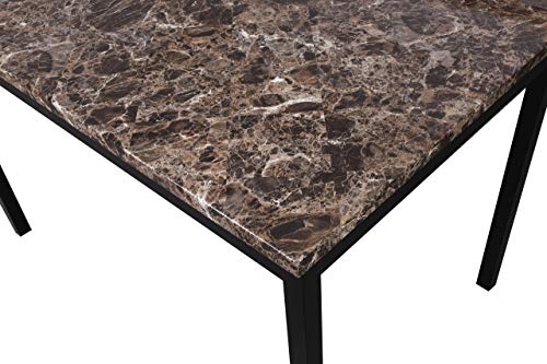 Roundhill Furniture Noyes Metal Dining Table With Laminated Faux Marble Top #TOP3