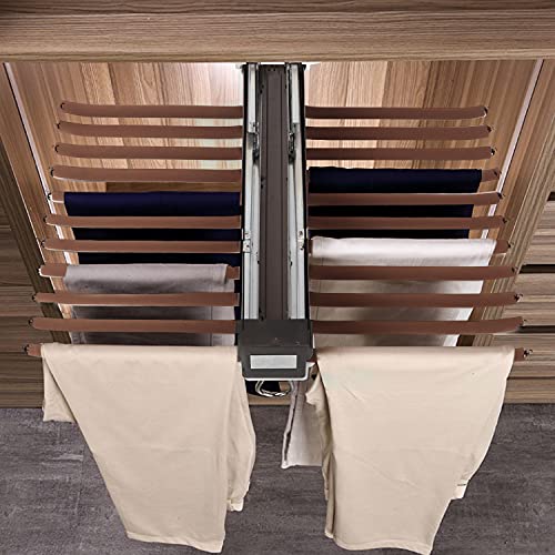 Myoyay Pull Out Trousers Rack 22 Arms Steel Pull Out Pants Rack Pants Hanger Bar Clothes Organizers For Closet For Space Saving And Storage Maximum Load 33Lbs Beige 23.4X18X5.7Inch #TOP1