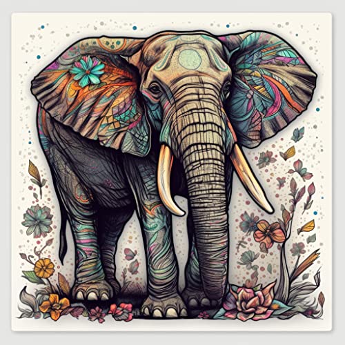 Image of Yoonek Graphics Elephant Vinyl Decal Sticker for Car Window, Laptop, and More. #1950Option35-4
