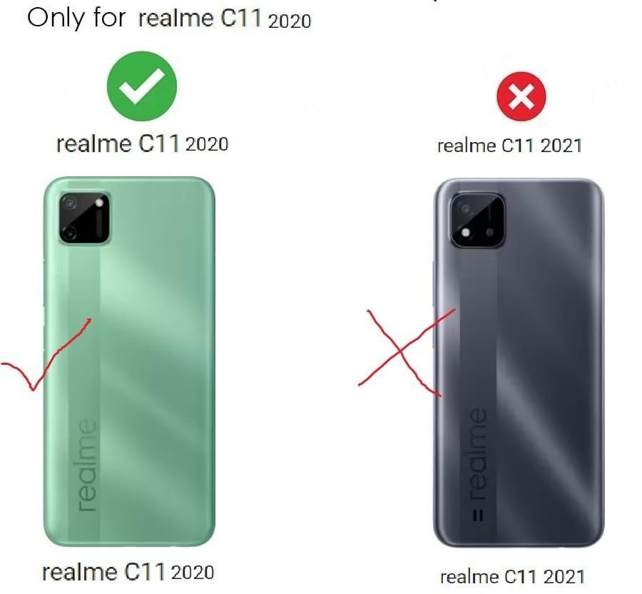 Image of COVERBLACK Soft Rubber Silicon Clear Back Cover Compatible Model for Realme C11 2019 - Transparent