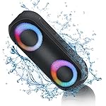 NOTABRICK Bluetooth Speakers with Light, 30W Portable Bluetooth Wireless(100FT Range) Loud Stereo Sound, IPX7 Waterproof Shower Speakers, RGB Multi-Colors Rhythm Lights