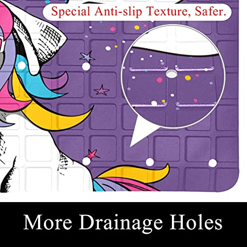 Alfombrilla de baño antideslizante para perro unicornio morado sin látex 3