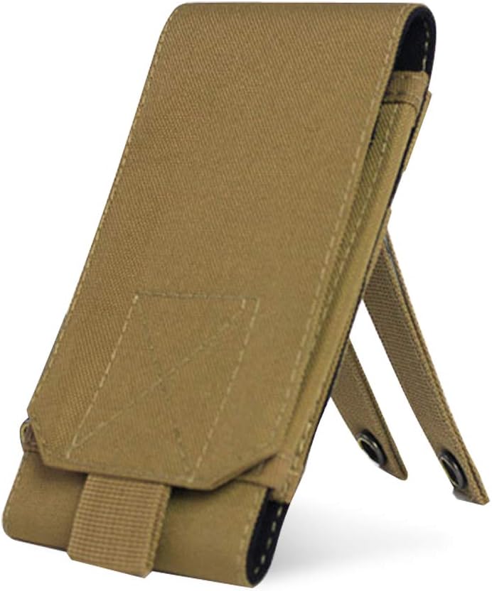 Tactical Molle Bag Smartphone Pouch Holster | Universal Army Mobile Phone Belt EDC Security Pack Carry Accessory Kit Belt Loops Waist Bag for iPhone 6/6s 6 7 8 Plus Samsung S7 S6 EDG (Khaki)