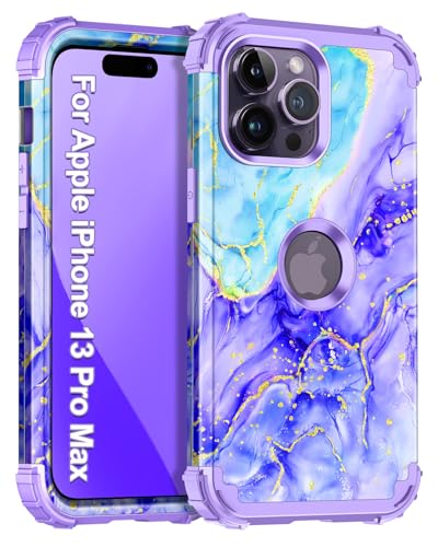 Coque iPhone 13 Pro Max robuste violette pour stopper les bris de vitre arrière