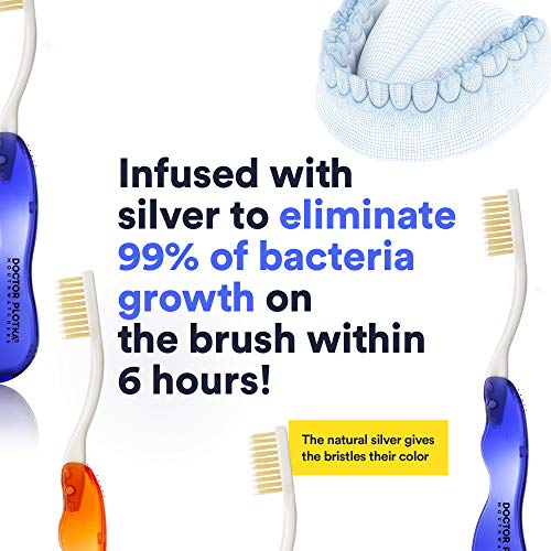 Mouthwatchers - Manual Toothbrushes - Special Travel - 4 Count - Floss Bristle Silver - Invented By Doctor Plotka's #TOP3