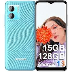 DOOGEE N50 Moviles Baratos y Buenos 15GB RAM+128GB ROM, Android 13, Octa Core, 50MP AI Cámara, 4200mAh Batería, 6,52 Pulgadas HD+, 1TB SD Teléfono Carga Rápida 18W, Huella Dactilar/5G-WIFI/OTG