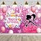 Princess Birthday Backdrop – Pink Photo Booth Banner For Girls, Baby Showers & Cake Table Decor – 71x45 Inch - View #9