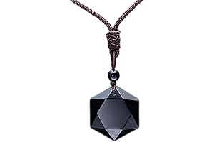 Black Obsidian Hexagram D&D Necklace: Talisman of Protection