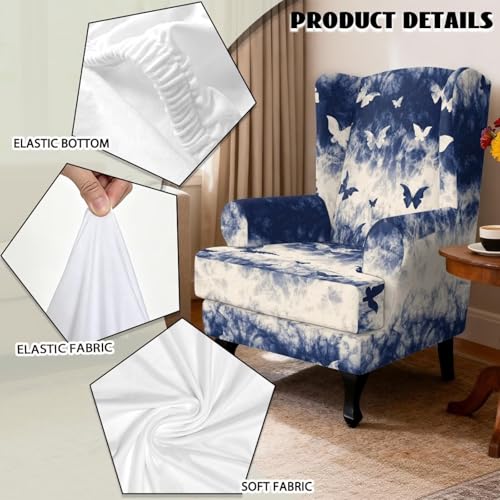 Funda para sillón protector de muebles elástico universal de 2 piezas 6