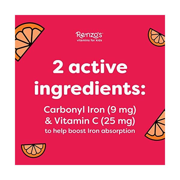 Renzos-Iron-Supplements-for-Kids-Dissolvable-Vegan-Iron-Supplement-for-Children-Sugar-Free-Iron-Supplements-for-Anemia-Oh-Oh-Oh-Orange-Flavor-90-Melty-Tabs Renzo's Iron Supplements Dissolvable Vegan for Kids Children, Sugar Free for Anemia, Oh-Oh-Oh Orange Flavor, 90 Melty Tabs