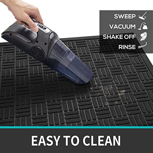 Dexi Large Door Mat Front Indoor Outdoor Doormat,Heavy Duty Rubber Outside Rug For Entryway Patio Garage,4'X6',Black #TOP3