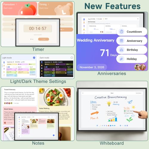 Image of 21.5 inch Digital Calendar with Chore Rewards, Touchscreen & Photo Frame