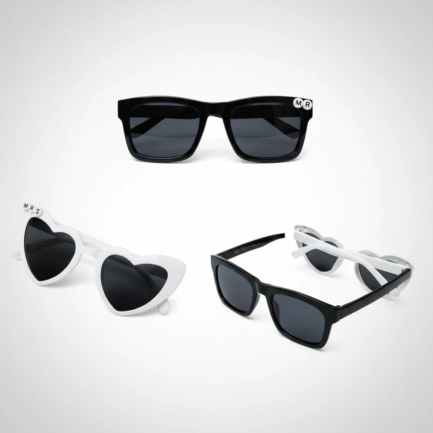 Just Married Sunglasses, Bride & Groom Wedding Party Decorations & Accessories, Black White
