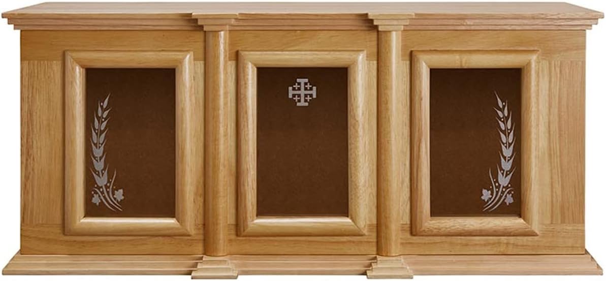 Trinity Chruch Supply Holy Trinity Ambry Display Cabinet Religious Home Decor Display Wooden Cabinets with Glass Doors, 26 Inch x 11.50 Inch x 10.50 Inch Diameter