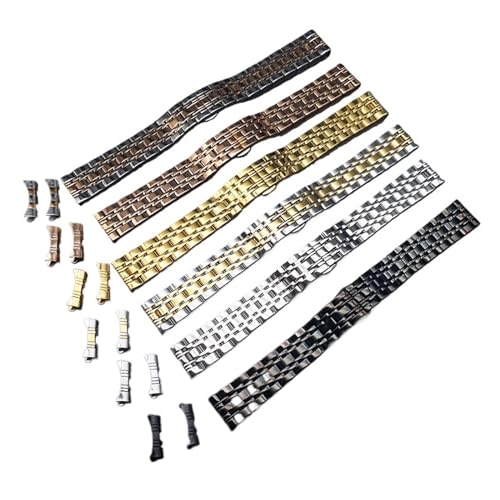 Bracelet montre métal anti-irritation en acier solide argent noir rose gold