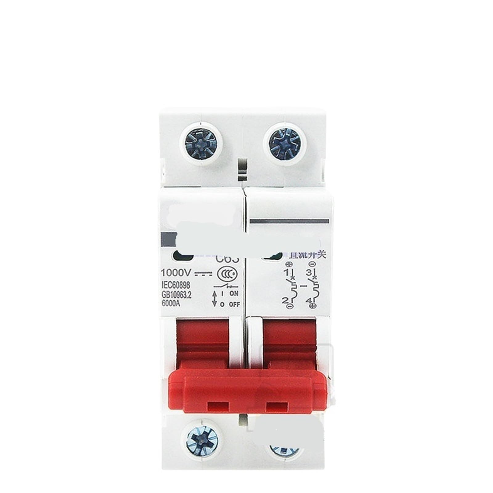 2P DC 1000V Solar-Mini-Leistungsschalter 6A/10A/16A/20A/25A/32A/40A/50A/63A DC MCB for PV(16A)
