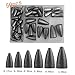 FCFKUK 50Pcs Bullet Lead Fishing Sinkers Weights Kit with Gray Sinkers in 6 Sizes