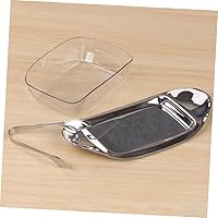 Vista 7 de BESTonZON 1 juego de platos de queso para refrigerador, soporte de mantequilla, de acero inoxidable, plato de mantequilla de metal, mini