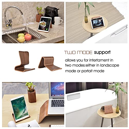 Samdi Wood Tablet Stand, Wooden Ipad Holder: Desktop Stand Holder Dock For New Ipad 2017 Pro 9.7, 10.5, Air Mini 2 3 4, Kindle, Nexus, Accessories, Tab, E-Reader, Other Tablets(4-13 Inch)-Black Walnut #TOP6