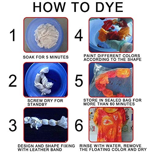 image for Hongwen Tie Dye Kits, One-Step Fabric Dye Textile Fabric Clothing Graf