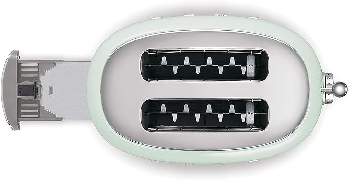 Smeg TSF01PGUK 2 Slice Toaster, Extra Wide Slots, 3 Pre-Set Options, 950W, Pastel Green