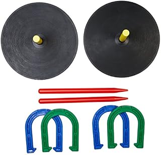 AmazonBasics Rubber Portable Horseshoe Outdoor Yard Game Set