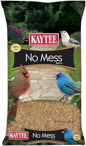 Kaytee Wild Bird (No Mess or Waste Free) Food Seed Blend For Blue Jays, Woodpeckers, Juncos, Cardinals, Grosbeaks, Sparrows, and Finches, 10 Pound, (Packaging May Vary)