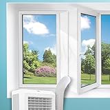 Supply Cube Air Conditioner Window Seal – 300 CM x 40 CM Universal Air Con Window Seal Kit with Zip Closure, Heat Barrier & Vent Hose Compatibility for Portable ACs and Tumble Dryers