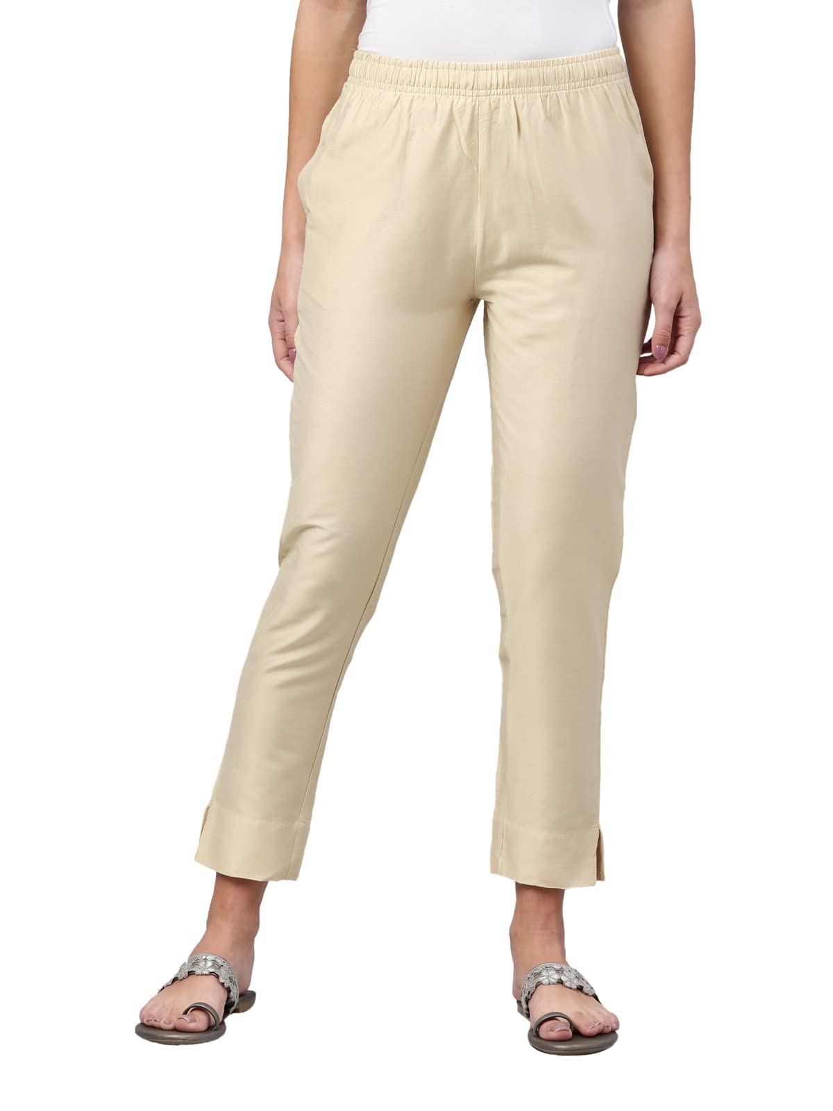 Sponsored Ad - Women's Regular Fit Mid Rise's' Solid Antique Pants