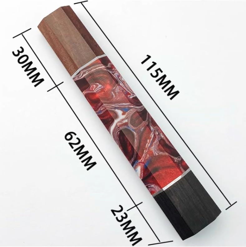 Echeson 1PC Japanese Octagonal Knife Handle, Small Resin and Wooden Knife Grip Blank Replacement for Boning Knives