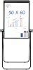 حامل Flipchart مقاس 90 x 60 سم، لوحة حامل مغناطيسية مزدوجة الجوانب، سبورة بيضاء محمولة للمكتب والمدرسة والمنزل
