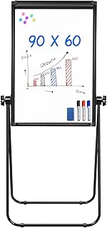 Stand White Board - 90x60cm Magnetic Dry Erase Board Flipchart Easel Whiteboard Double Sided Easel Board Portable Whiteboard