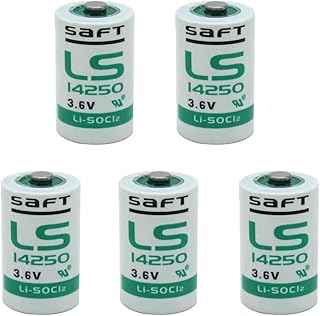 5-Pack LS14250 1/2 AA 3.6v Battery 14250 Can Use for SAFT LS14250 1200mAh High Capacity Battery